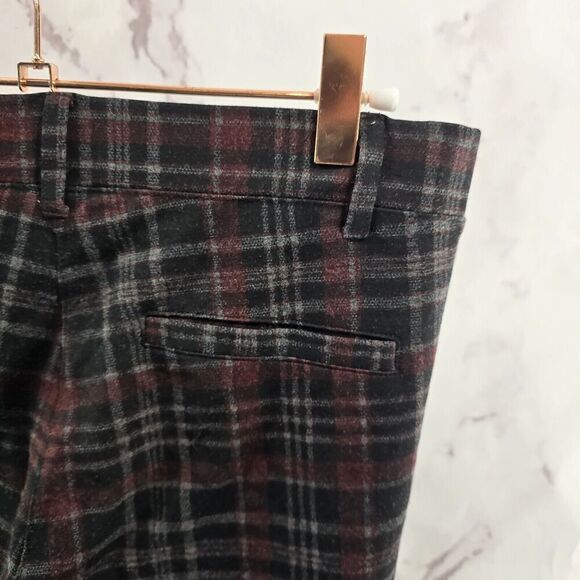 Betabrand Pants Womens Small Plaid Red Black Mid Rise Boot Cut - Picture 9 of 12